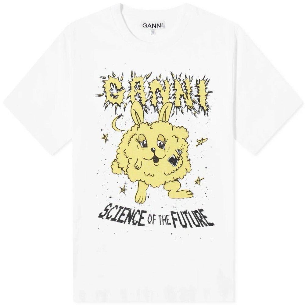 GANNI science of the future T shirt , bright white, XXS